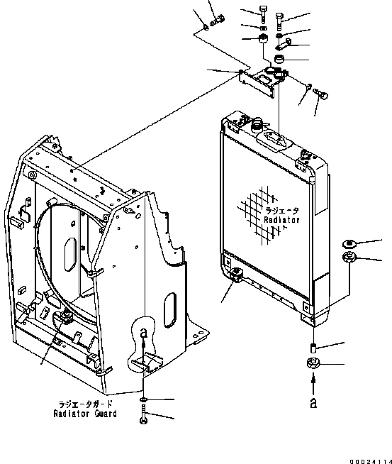Схема запчастей Komatsu D61EX-15 - ОХЛАЖД-Е (КРЕПЛЕНИЕ РАДИАТОРА) C [СИСТЕМА ОХЛАЖДЕНИЯ]