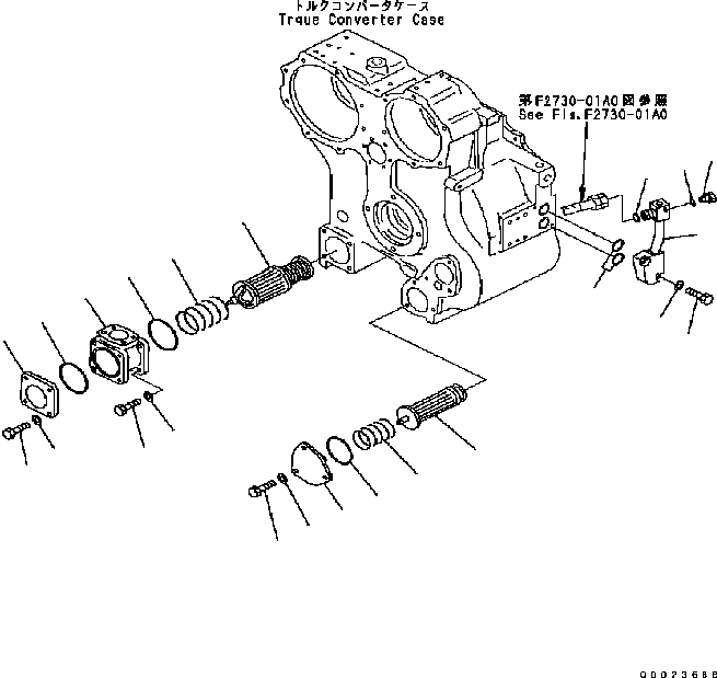Схема запчастей Komatsu D61EX-15 - ГИДРОТРАНСФОРМАТОР (FILTRATION И СУППОРТ) F [СИЛОВАЯ ПЕРЕДАЧА И КОНЕЧНАЯ ПЕРЕДАЧА]