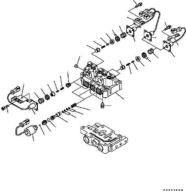 Схема запчастей Komatsu D61EX-15 - КЛАПАН ТРАНСМИССИИ (ВЕРХНИЙ КЛАПАН) F [СИЛОВАЯ ПЕРЕДАЧА И КОНЕЧНАЯ ПЕРЕДАЧА]