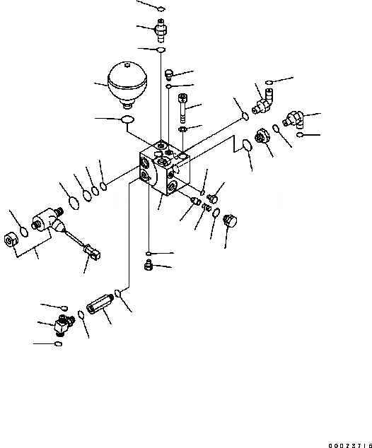 Схема запчастей Komatsu D61EX-15 - РУЛЕВ. УПРАВЛЕНИЕ ЛИНИЯ (P.P.C.КЛАПАН И КЛАПАН КРЕПЛЕНИЕ) (АККУМУЛЯТОР) H [ГИДРАВЛИКА]
