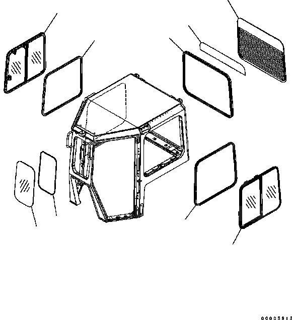 Схема запчастей Komatsu D61EX-15 - КАБИНА (ОКНА) (ПОДОГРЕВ СТЕКЛА) K [КАБИНА ОПЕРАТОРА И СИСТЕМА УПРАВЛЕНИЯ]