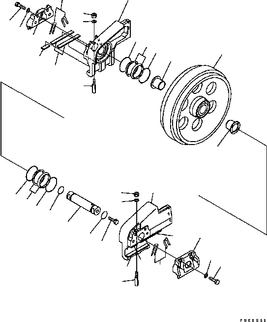 Схема запчастей Komatsu D61EX-15 - ПЕРЕДН. ЛЕНИВЕЦ R [ХОДОВАЯ]