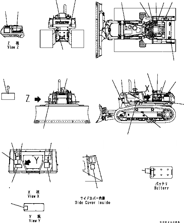 Схема запчастей Komatsu D61EX-15 - МАРКИРОВКА (JAPAN) (ДЛЯ PAT) U [МАРКИРОВКА]