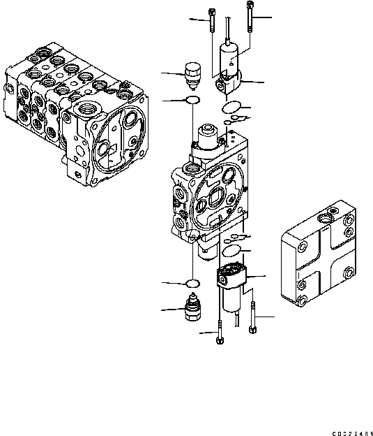 Схема запчастей Komatsu D61EX-15 - УПРАВЛЯЮЩ. КЛАПАН (5-СЕКЦИОНН.) (/) (ДЛЯ PAT) Y [ОСНОВН. КОМПОНЕНТЫ И РЕМКОМПЛЕКТЫ]