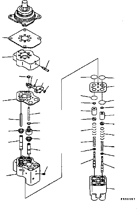 Схема запчастей Komatsu D61EX-15 - КЛАПАН PPC(ДЛЯ PAT) Y [ОСНОВН. КОМПОНЕНТЫ И РЕМКОМПЛЕКТЫ]