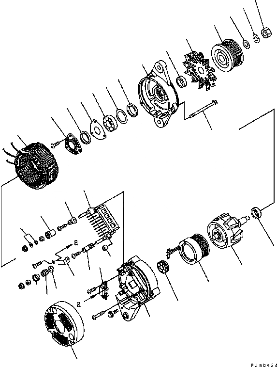 Схема запчастей Komatsu D61EX-15 - ГЕНЕРАТОР (A) Y [ОСНОВН. КОМПОНЕНТЫ И РЕМКОМПЛЕКТЫ]