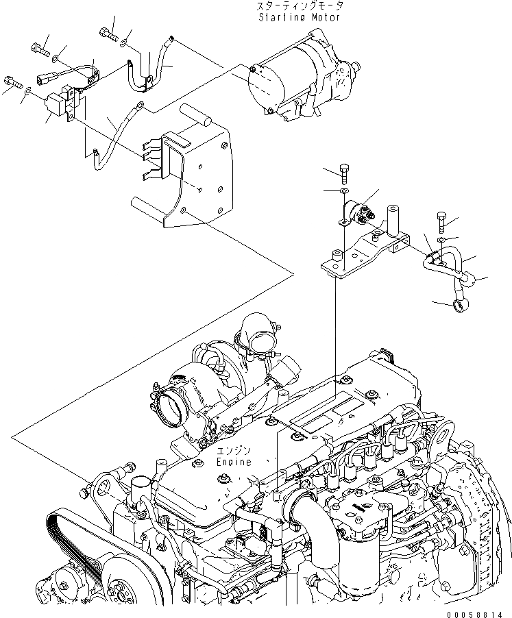 Схема запчастей Komatsu D61PX-15E0-BW - ДВИГАТЕЛЬ ЭЛЕКТРОПРОВОДКА (ОБОГРЕВАТЕЛЬ. РЕЛЕ И STARTER БЕЗОПАСН. РЕЛЕ) КОМПОНЕНТЫ ДВИГАТЕЛЯ