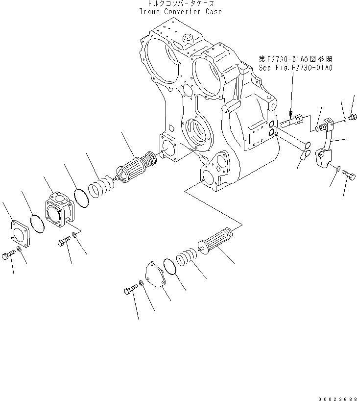 Схема запчастей Komatsu D61PX-15E0-BW - ГИДРОТРАНСФОРМАТОР (FILTRATION И СУППОРТ) СИЛОВАЯ ПЕРЕДАЧА И КОНЕЧНАЯ ПЕРЕДАЧА