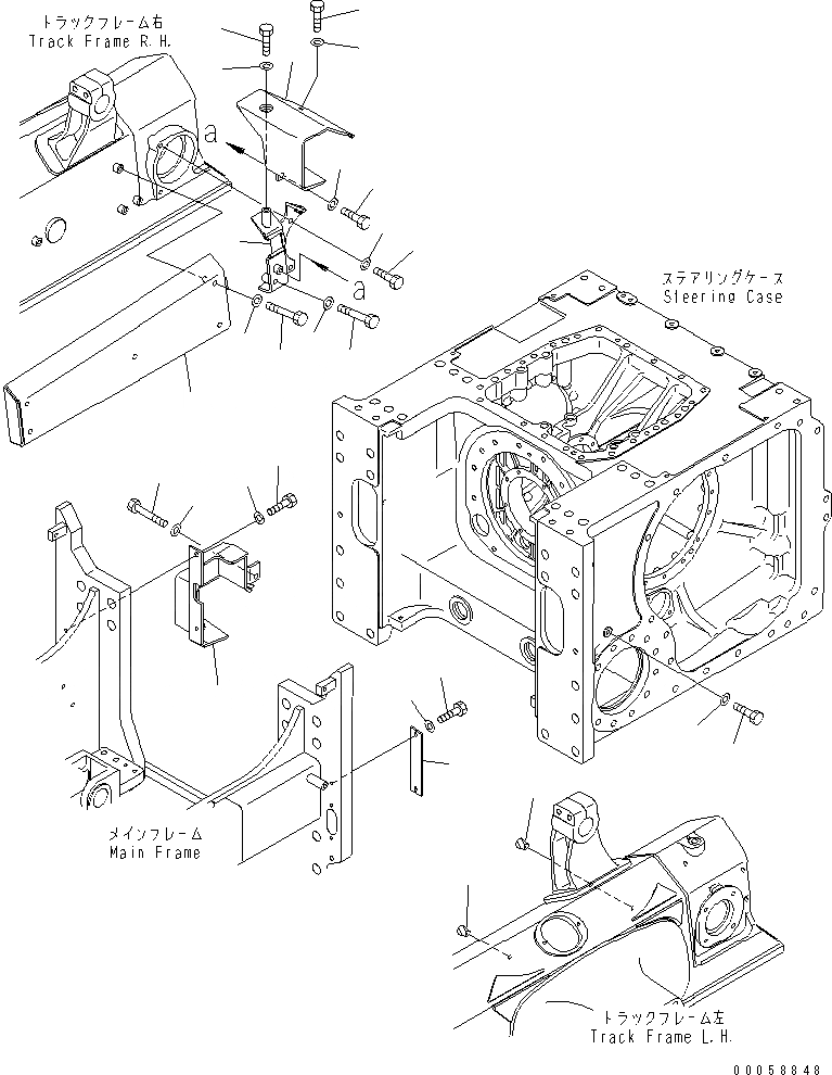 Схема запчастей Komatsu D61PX-15E0-BW - ЛИНИЯ ПЕРЕКОСА (COVER) (ДЛЯ ПРЯМОГО ОТВАЛА) ГИДРАВЛИКА