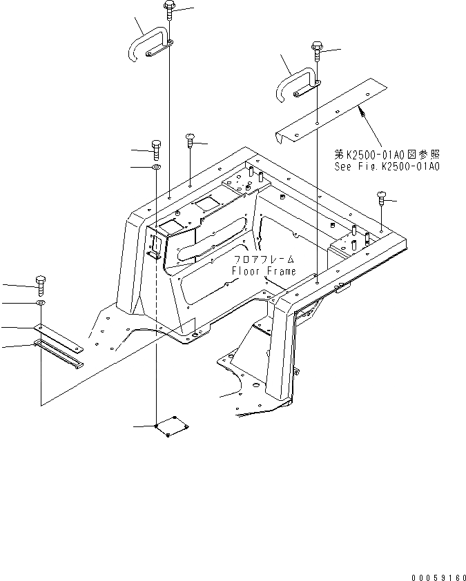 Схема запчастей Komatsu D61PX-15E0-BW - ПОДЛОКОТНИК КРЫШКА(ПОКРЫТИЕ ПОЛА) (ДЛЯ БЕЗ КАБИНЫ) КАБИНА ОПЕРАТОРА И СИСТЕМА УПРАВЛЕНИЯ