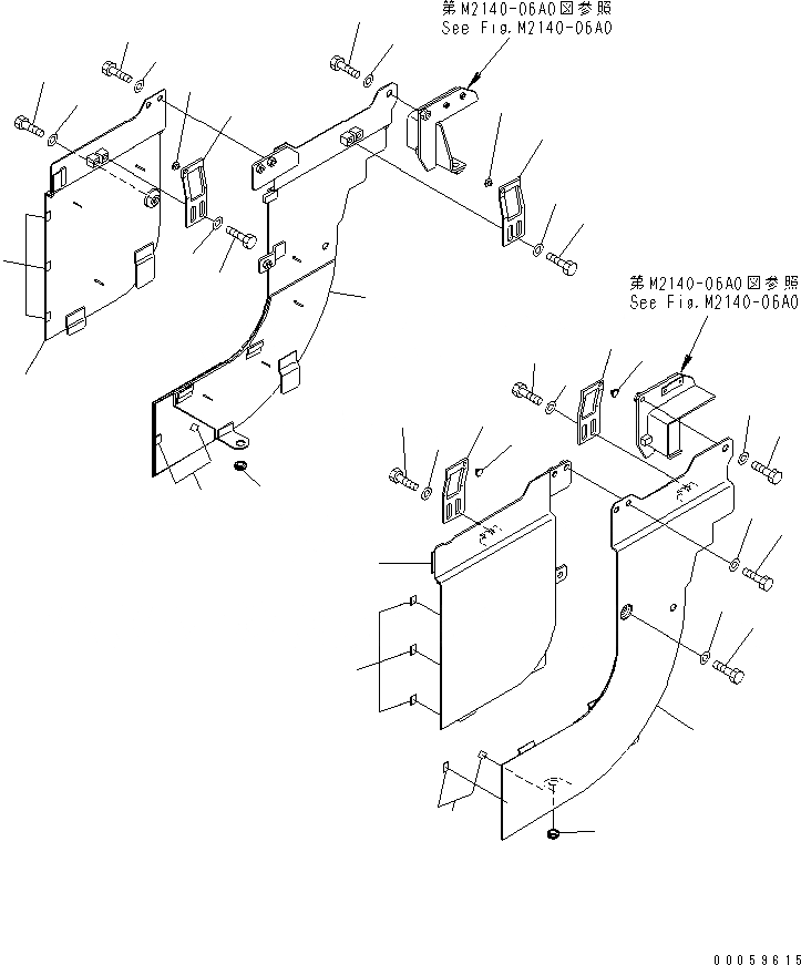 Схема запчастей Komatsu D61PX-15E0-BW - БОКОВ. КРЫШКА (НИЖН.) ЧАСТИ КОРПУСА