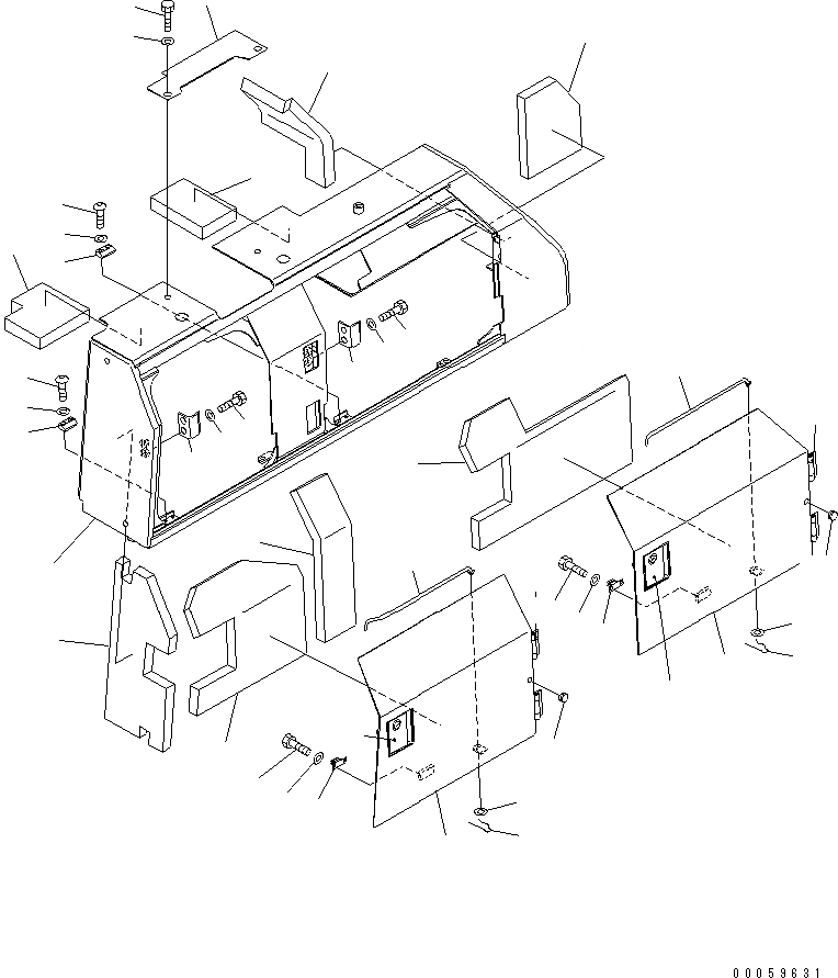 Схема запчастей Komatsu D61PX-15E0-BW - КРЫШКА КРЫЛА (КРЫШКА АККУМУЛЯТОРА) (ЕС NOISE ПОНИЖАЮЩ. ARRANGEMENT ) ЧАСТИ КОРПУСА