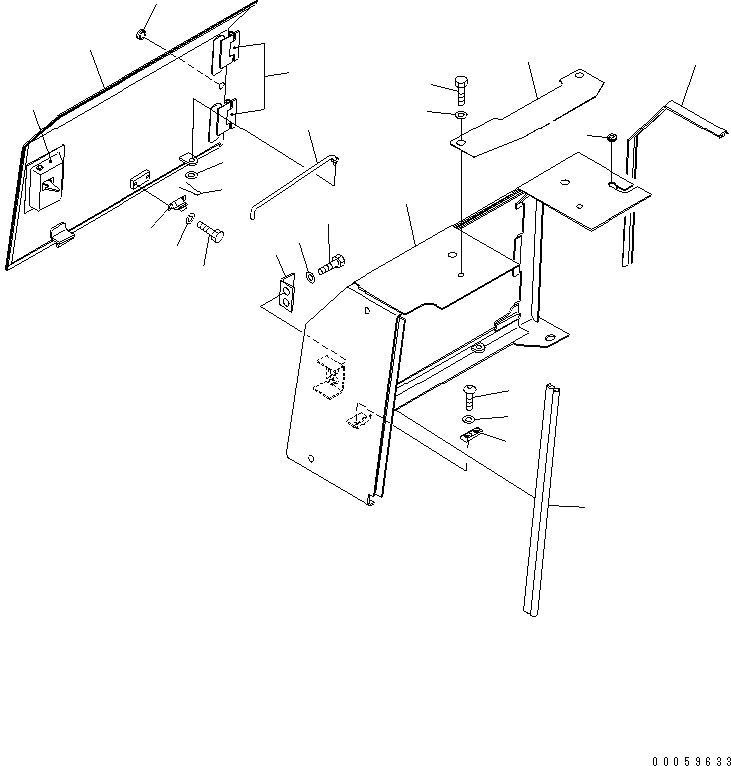 Схема запчастей Komatsu D61PX-15E0-BW - КРЫШКА КРЫЛА (ФИЛЬТР. COVER) (ДЛЯ НАВЕСА) ЧАСТИ КОРПУСА