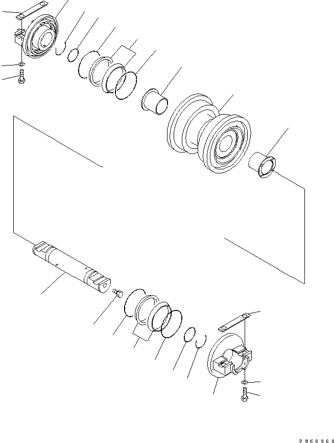 Схема запчастей Komatsu D61PX-15E0-BW - ОПОРНЫЙ КАТОК ХОДОВАЯ