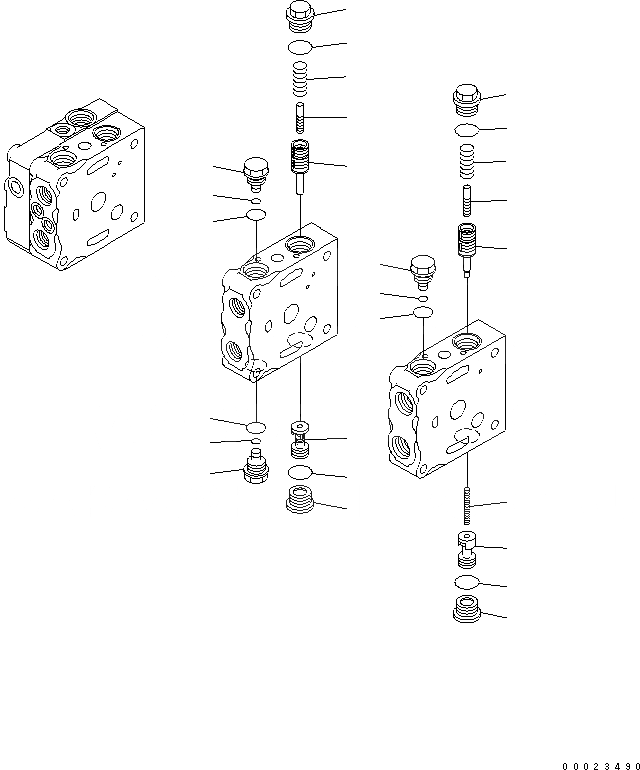 Схема запчастей Komatsu D61PX-15E0-BW - УПРАВЛЯЮЩ. КЛАПАН (4-Х СЕКЦИОНН.) (/) (ПРЯМ. ОТВАЛ) ОСНОВН. КОМПОНЕНТЫ И РЕМКОМПЛЕКТЫ