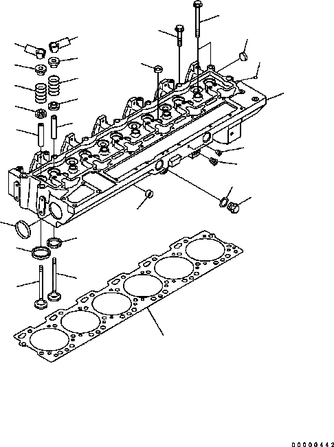 Схема запчастей Komatsu D61PX-15 - ГОЛОВКА ЦИЛИНДРОВ ДВИГАТЕЛЬ]