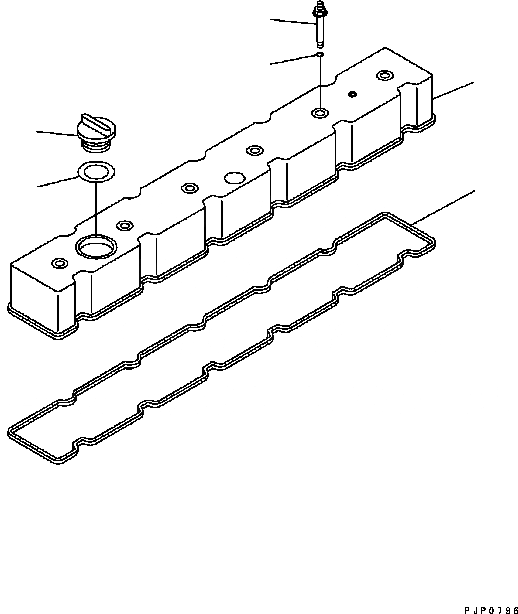 Схема запчастей Komatsu D61PX-15 - КРЫШКА ГОЛОВКИ ДВИГАТЕЛЬ]