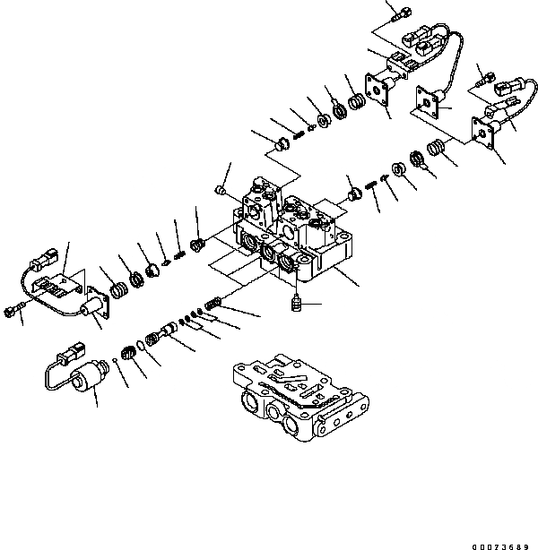 Схема запчастей Komatsu D61PX-15 - КЛАПАН ТРАНСМИССИИ (ВЕРХНИЙ КЛАПАН) F [СИЛОВАЯ ПЕРЕДАЧА И КОНЕЧНАЯ ПЕРЕДАЧА]