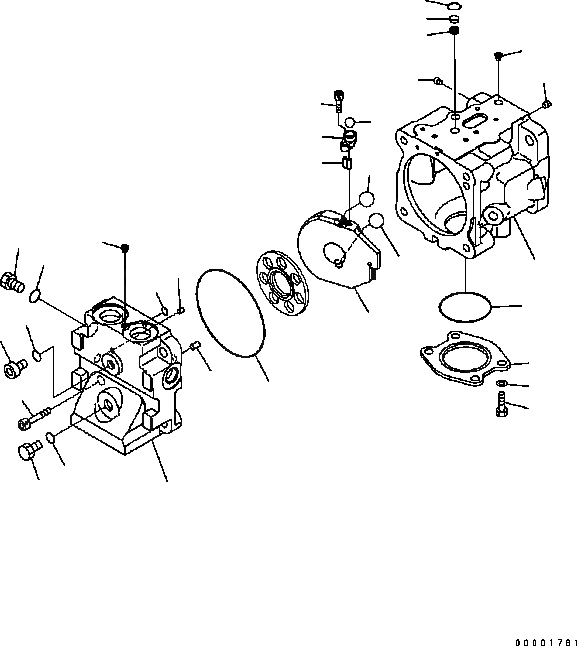 Схема запчастей Komatsu D61PX-15 - НАСОС ВЕНТИЛЯТОРА (/) Y [РЕМ. КОМПЛЕКТЫ И COMPONENTS ЧАСТИ]