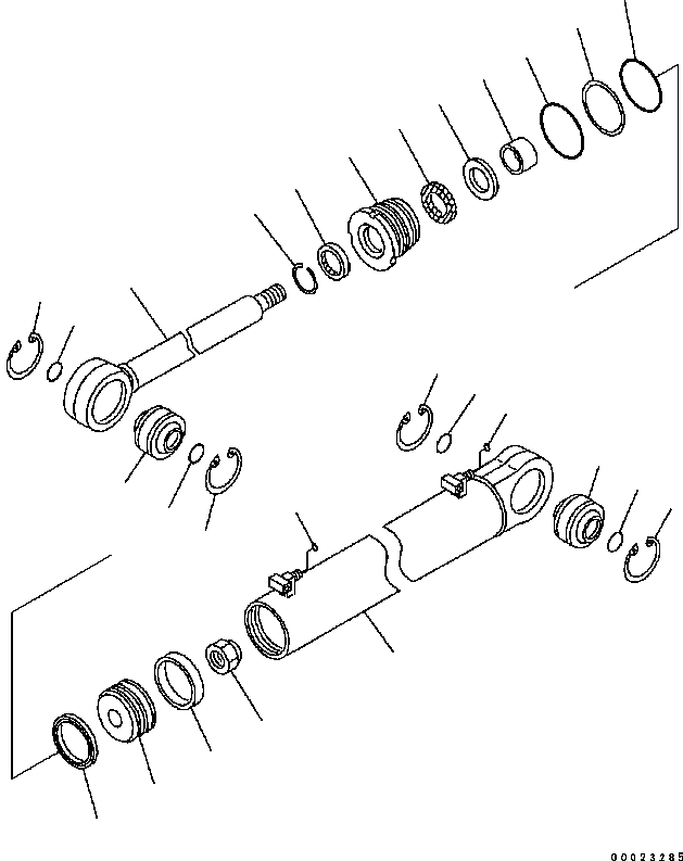 Схема запчастей Komatsu D61PX-15 - ЦИЛИНДР НАКЛОНА (ПОВОРОТН. ОТВАЛ С ИЗМ. УГЛОМ DOZER) Y [РЕМ. КОМПЛЕКТЫ И COMPONENTS ЧАСТИ]