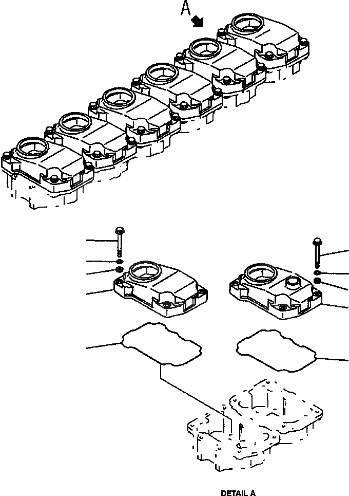 Схема запчастей Komatsu D87E-2 - FIG. A-AB9 КЛАПАН COVER ДВИГАТЕЛЬ