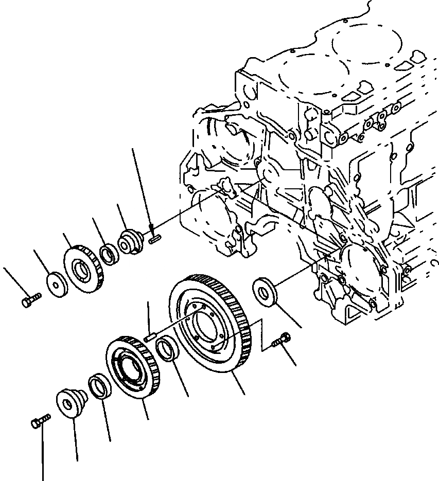 Схема запчастей Komatsu D87E-2 - FIG. A-AA ПРОМЕЖУТОЧНАЯ ШЕСТЕРНЯ ДВИГАТЕЛЬ