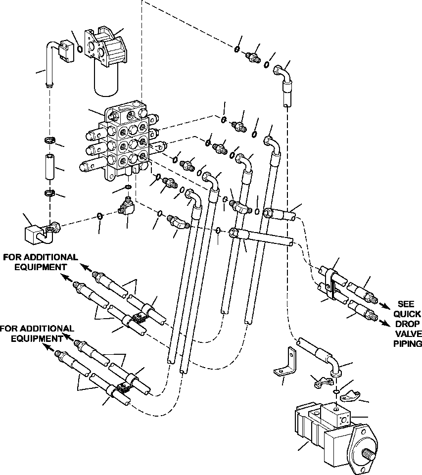 Схема запчастей Komatsu D87E-2 - FIG. H-8A THREE СЕКЦ. КЛАПАН ТРУБЫ ГИДРАВЛИКА