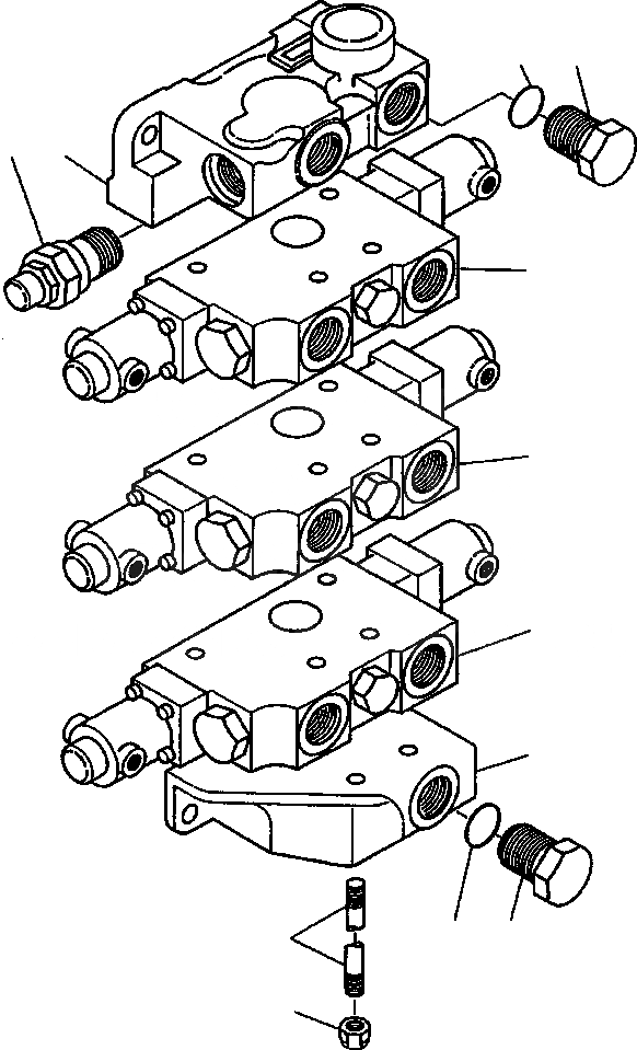 Схема запчастей Komatsu D87E-2 - FIG. H-7A THREE СЕКЦ. ОБОРУД-Е КЛАПАН ГИДРАВЛИКА