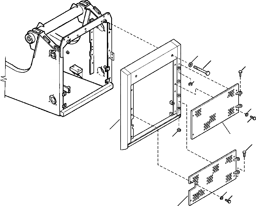 Схема запчастей Komatsu D87E-2 - FIG. M-A ЗАСЛОНКА РАДИАТОРА - ПЕРФОРИРОВАНН. ЧАСТИ КОРПУСА