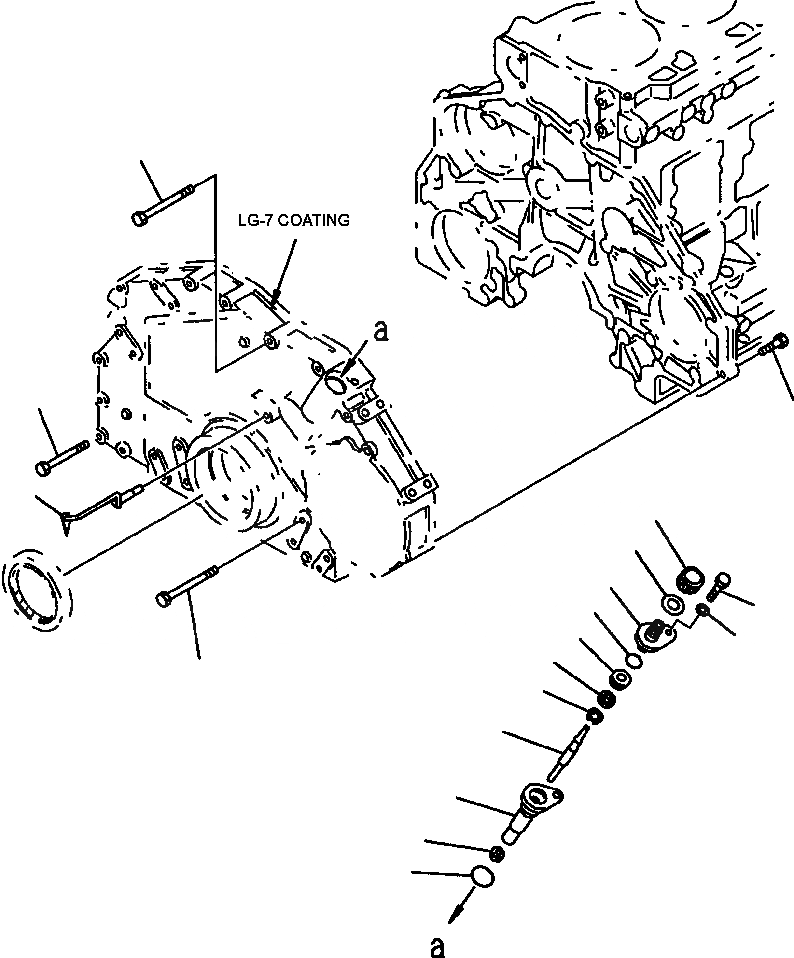 Схема запчастей Komatsu D87P-2 - FIG. A-AE ПЕРЕДН. КРЫШКАКРЕПЛЕНИЕ ДВИГАТЕЛЬ