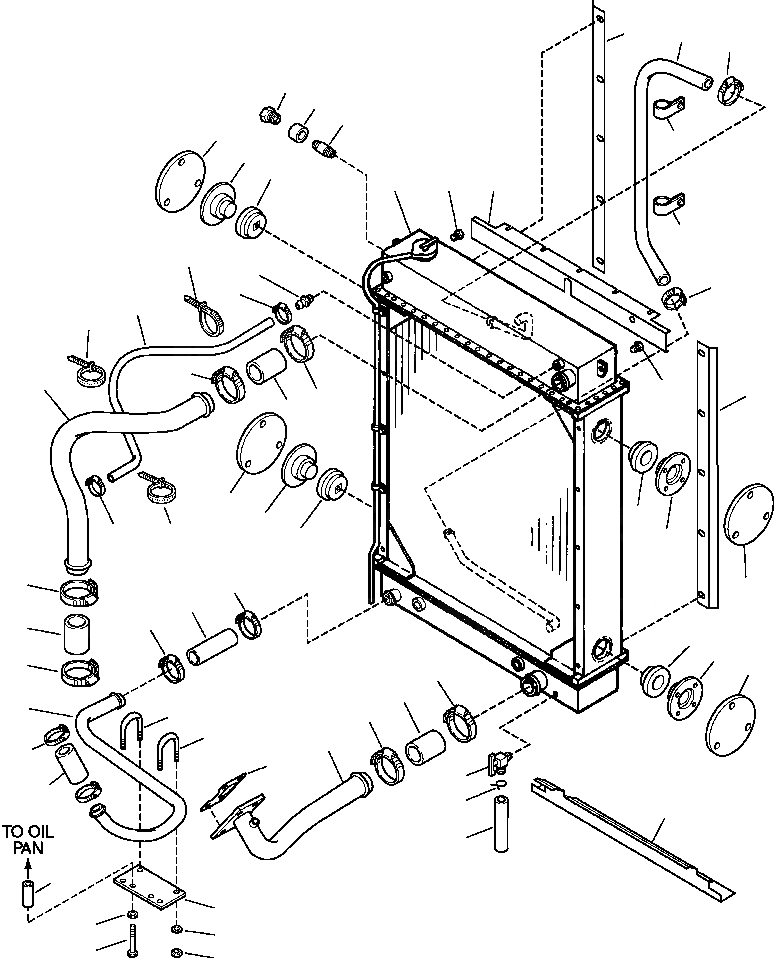 Схема запчастей Komatsu D87P-2 - FIG. C-A КРЕПЛЕНИЕ РАДИАТОРА И СОЕДИН-ЕS СИСТЕМА ОХЛАЖДЕНИЯ