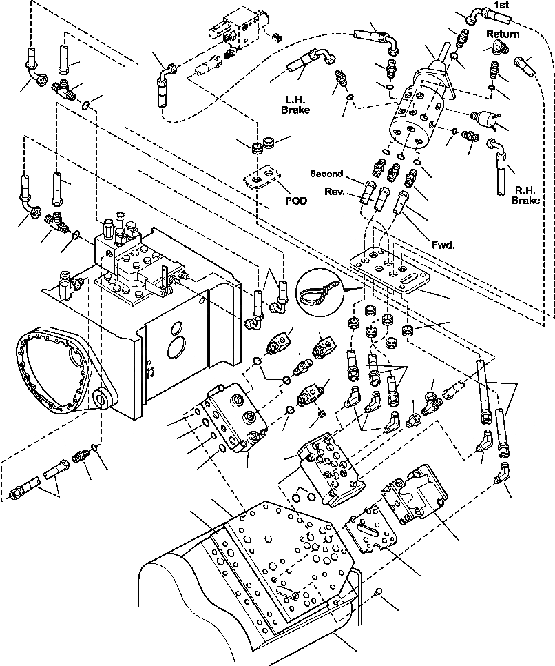 Схема запчастей Komatsu D87P-2 - FIG. F-A УПРАВЛ-Е ТРАНСМИССИЕЙ ТРУБЫ СИЛОВАЯ ПЕРЕДАЧА И КОНЕЧНАЯ ПЕРЕДАЧА