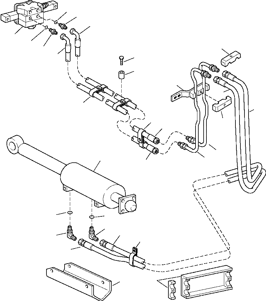 Схема запчастей Komatsu D87P-2 - FIG. H-AD87P ONLY ПЕРЕКОС. ОТВАЛА ТРУБЫ - BULLDOZER ГИДРАВЛИКА