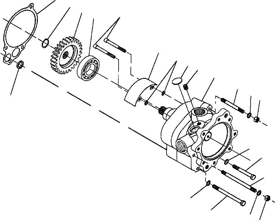 Схема запчастей Komatsu GD530A - ПОДКАЧИВАЮЩ. НАСОС ПРИВОД TRAIN