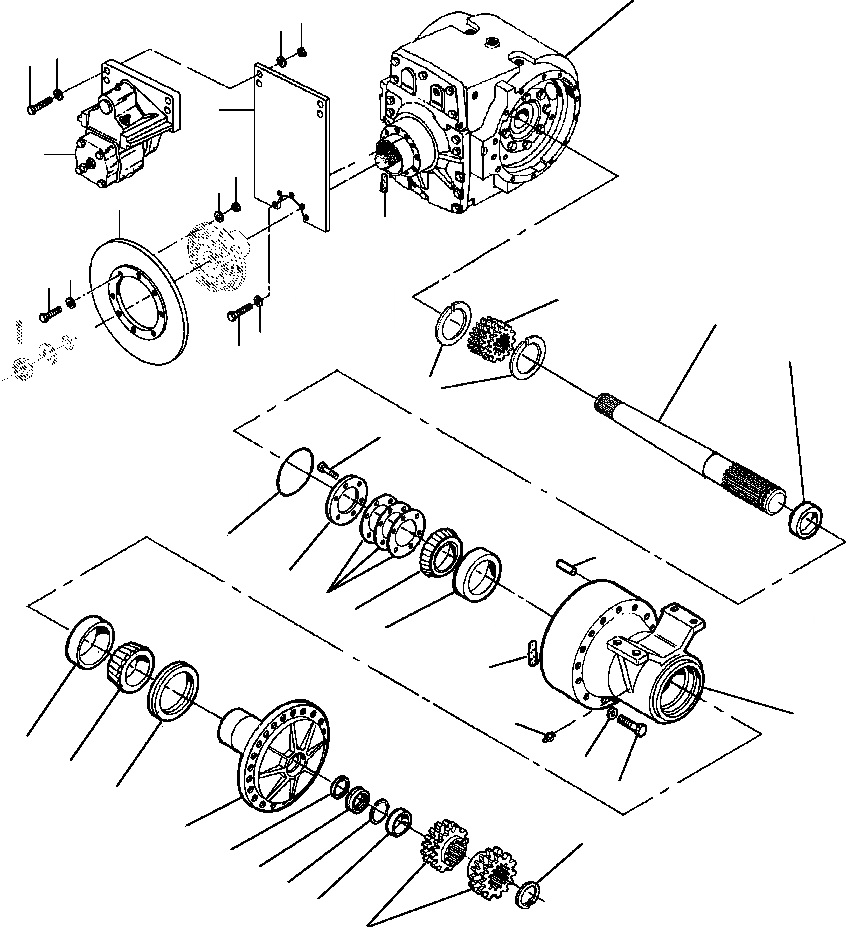 Схема запчастей Komatsu GD530A - МОСТ ASSEMBLY БЕЗ PLANETARY ПРИВОД TRAIN