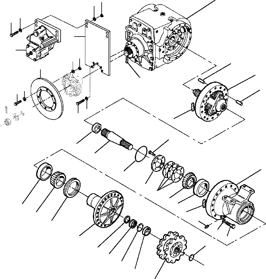 Схема запчастей Komatsu GD530A - МОСТ ASSEMBLY С PLANETARY ПРИВОД TRAIN