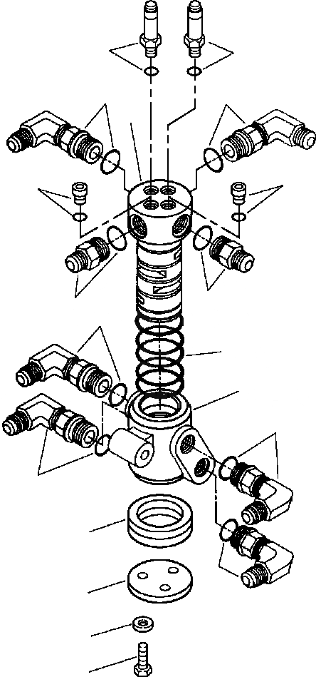 Схема запчастей Komatsu GD530A - FOUR-WAY SWIVEL БЛОК ГИДРАВЛS