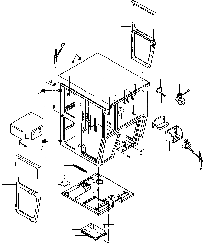 Схема запчастей Komatsu GD530A - КАБИНА ASSEMBLY ПОЛН. HEIGHT SUPERSTRUCTURE