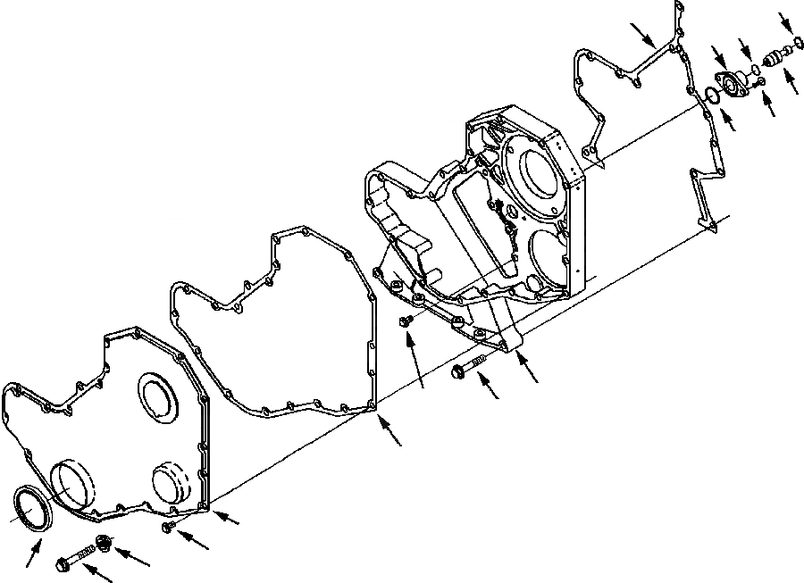 Схема запчастей Komatsu GD530A - ПЕРЕДН. ПРИВОД COVER БЛОК ЦИЛИНДРОВ