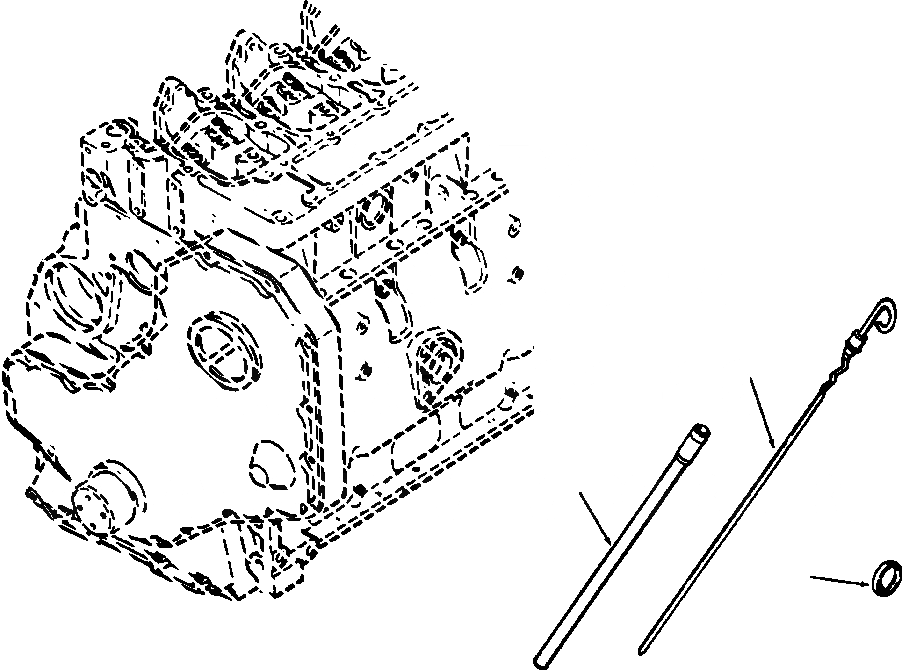 Схема запчастей Komatsu GD530A - МАСЛ. ЩУП БЛОК ЦИЛИНДРОВ