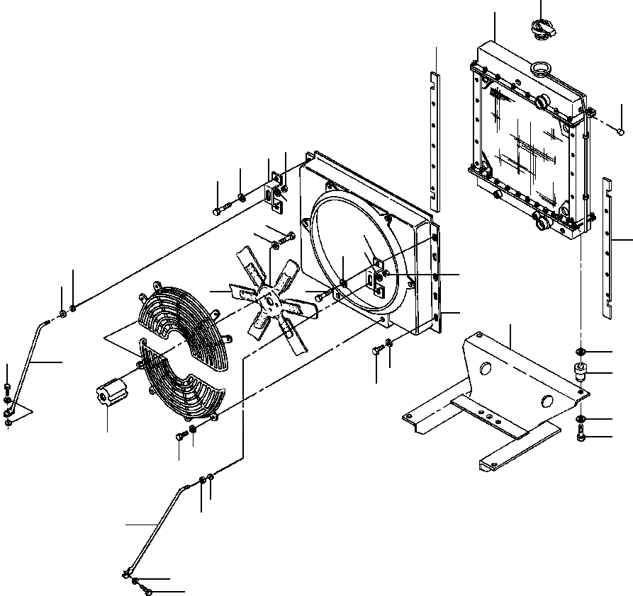 Схема запчастей Komatsu GD530A-1 - КРЕПЛЕНИЕ РАДИАТОРА ОХЛАЖД-Е