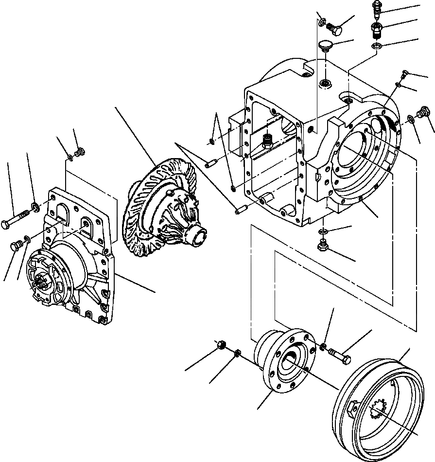 Схема запчастей Komatsu GD530A-1 - ДИФФЕРЕНЦ. КОРПУС ASSEMBLY БЛОКИР./UNБЛОКИР. ДИФФЕРЕНЦ. ПРИВОД TRAIN