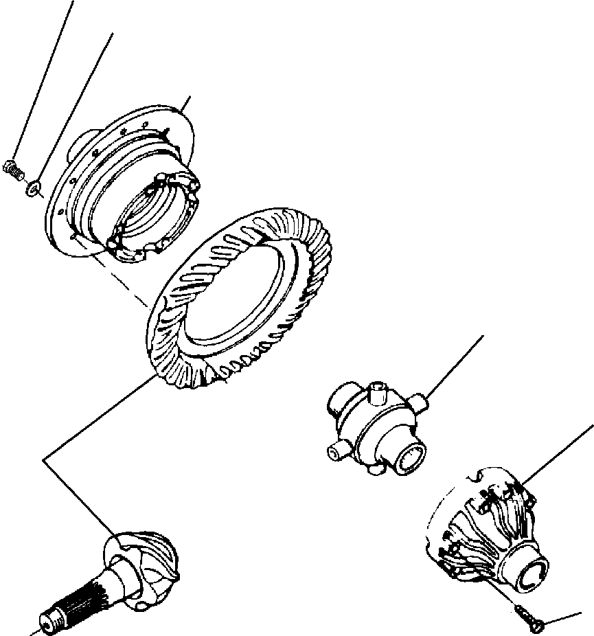 Схема запчастей Komatsu GD530A-1 - ДИФФЕРЕНЦ. ASSEMBLY NOSПАЛЕЦ ДИФФЕРЕНЦ. ПРИВОД TRAIN