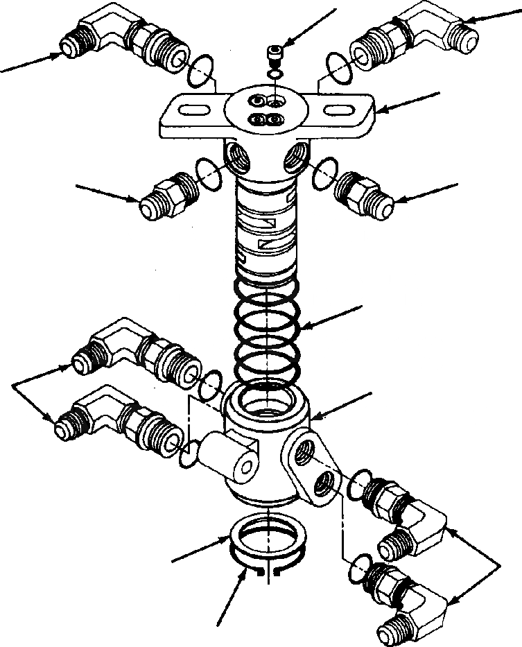 Схема запчастей Komatsu GD530A-1 - FOUR-WAY SWIVEL БЛОК MOLDBOARD SHIFT & НАКЛОНЯЕМ. ГИДРАВЛS