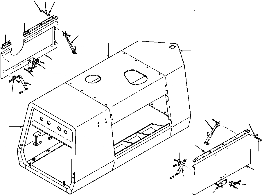 Схема запчастей Komatsu GD530A-1 - КАПОТ  SUPERSTRUCTURE