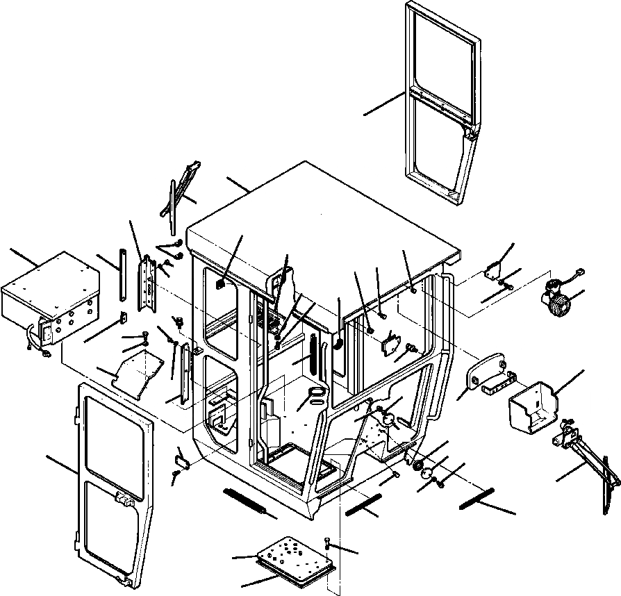 Схема запчастей Komatsu GD530A-1 - КАБИНА ASSEMBLY SUPERSTRUCTURE