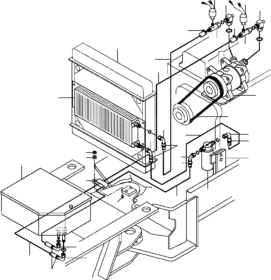 Схема запчастей Komatsu GD530A-1 - КОНДИЦ. ВОЗДУХА ЛИНИИ SUPERSTRUCTURE