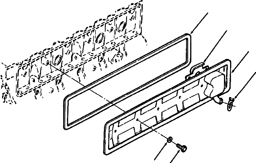 Схема запчастей Komatsu GD530A-1 - КРЫШКА ТОЛКАТЕЛЕЙ КЛАПАНА БЛОК ЦИЛИНДРОВ