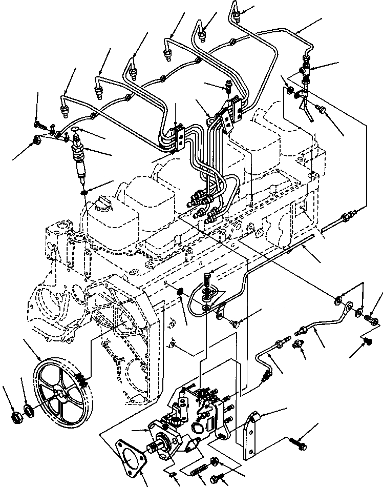 Схема запчастей Komatsu GD530A-1 - ТОПЛИВОПРОВОД. ТОПЛИВН. СИСТЕМА