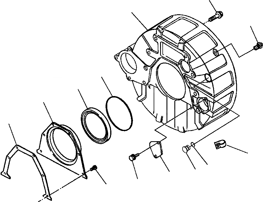 Схема запчастей Komatsu GD530A-1 - КАРТЕР МАХОВИКА КРЕПЛЕНИЕ ДВИГАТЕЛЯ